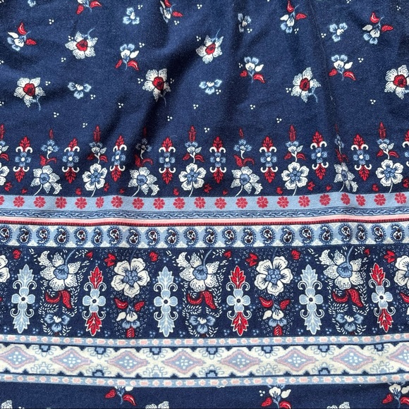 No Boundaries strapless red white & blue floral mini dress size XL (jrs) - Picture 2 of 13